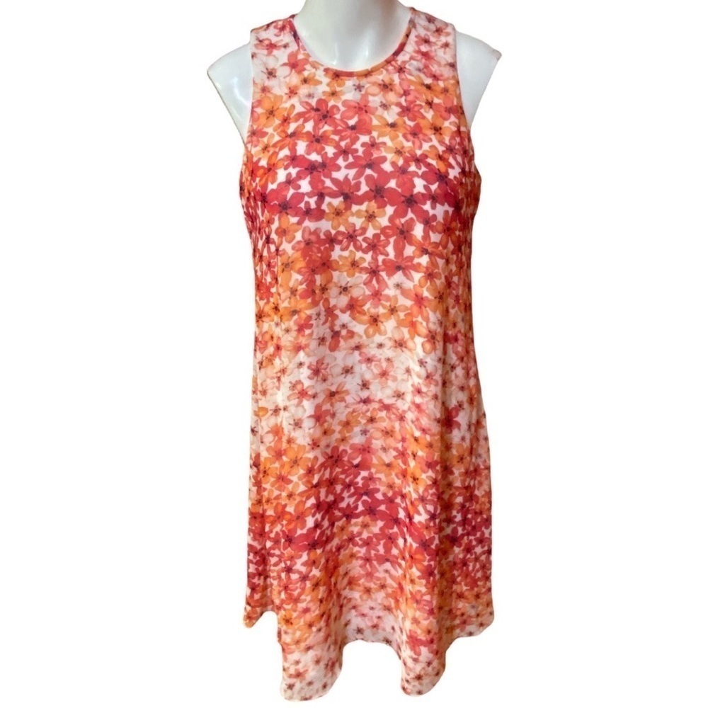 Calvin Klein Red and Orange Floral Mini Dress